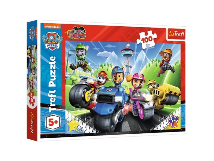 Puzzle | Paw Patrol on motorbikes | 100 Brikker |