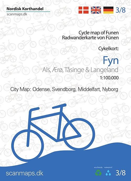Cykelkort Fyn, Ærø, Tåsinge og Langeland