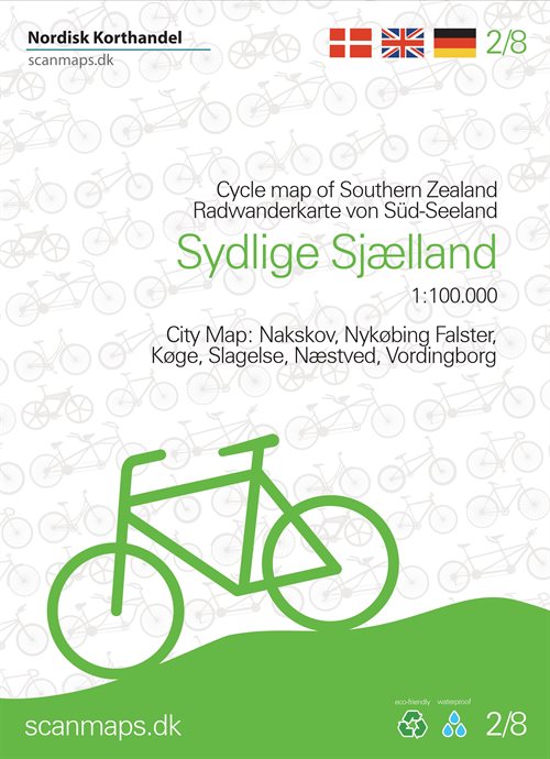 Cykelkort Sydlige Sjælland, Møn, Lolland og Falster
