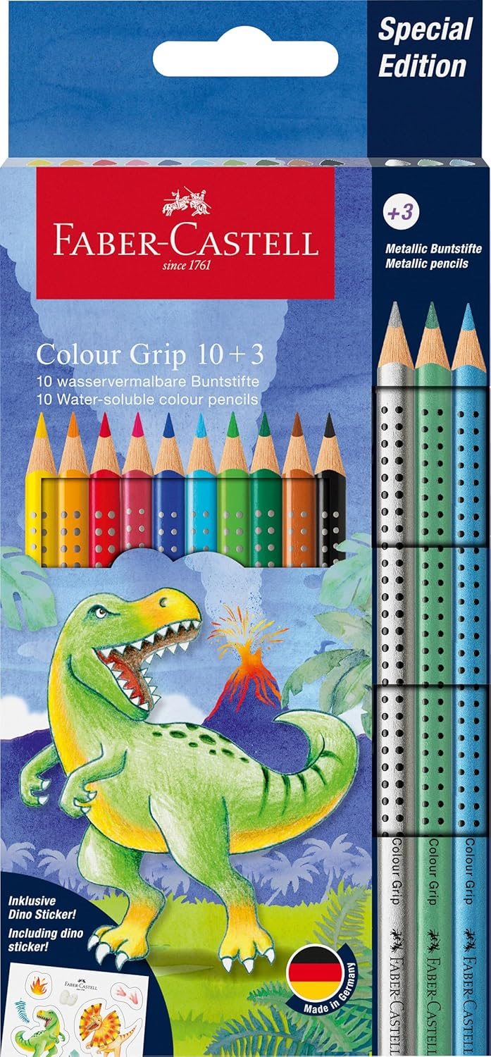 Faber-Castell Farveblyanter | Grip 2001 | akvarel Dinosaur 10+3 metallic |