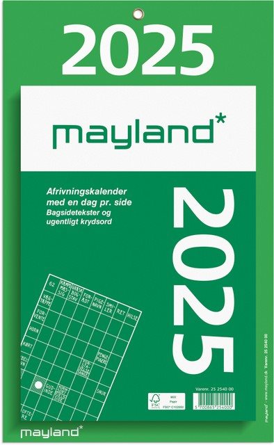 Mayland | Kæmpe afrivningskalender | 2025 |