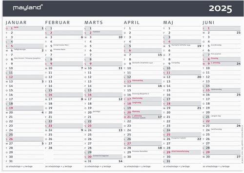 Mayland | Kontorkalender 2025 | klassisk A4 |