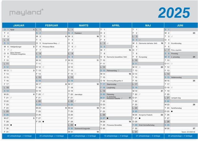 Mayland | Kontorkalender Klassisk | A4 | 2025 |