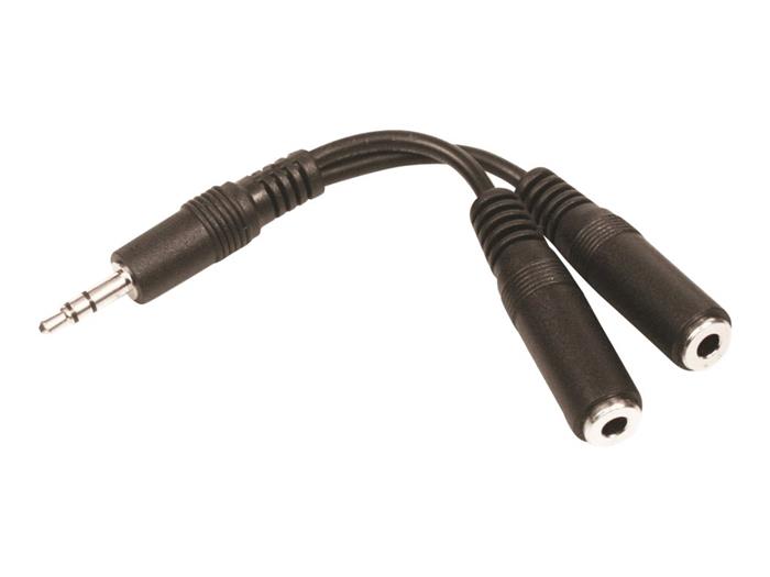 MiniJack Splitter 1-2, Black