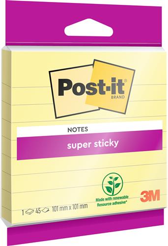 Post-it SS Canary Yellow linjerade 101x101 45sh