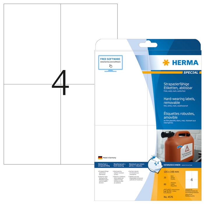 Herma etiket aftagelig vandafvisende 105x148 (80)