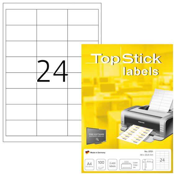 Etiketter TopStick 66x33,8mm (100)