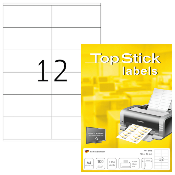 Etiketter TopStick  105x48mm (100)