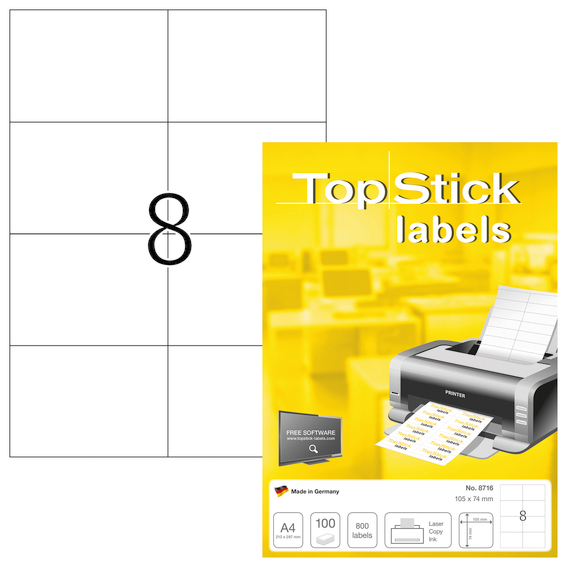 Etiketter TopStick  105x74mm (100)