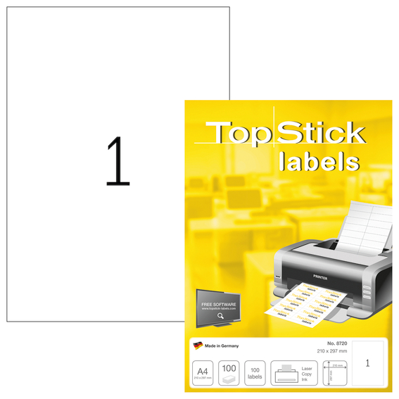 Etiketter TopStick 210x297mm (100)