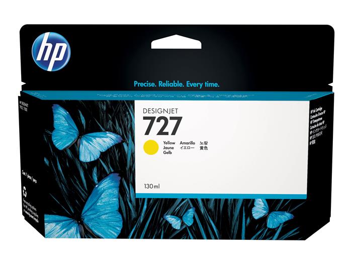 HP 727 Yellow ink cartridge, 130 ml.