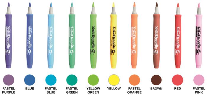 Artline Decorite brush pastel 10-sæt