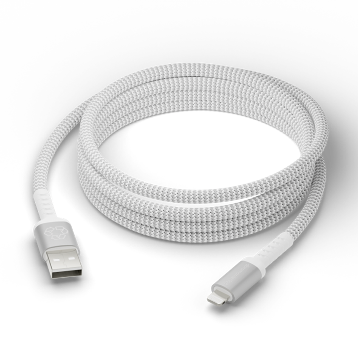 Re-charge - BRD Cable- 2.5m USB-A to Lightning - White