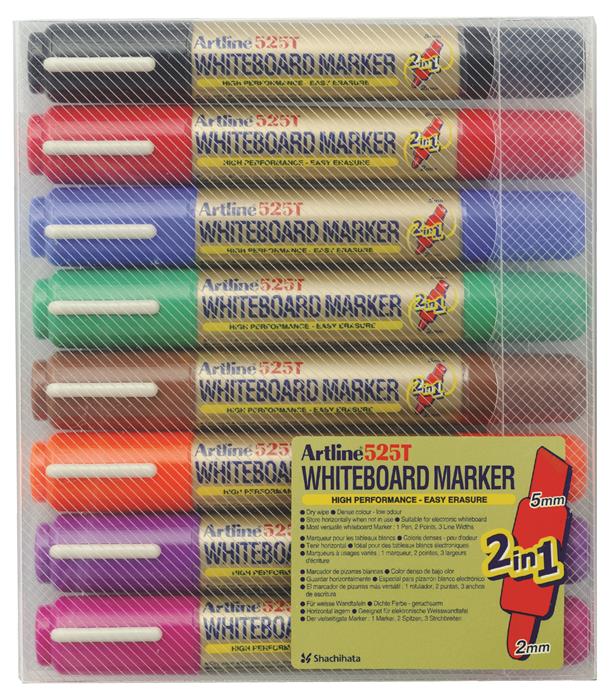 Whiteboard Marker Artline 525T 2-i-1 8-sæt