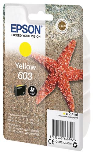 T03U Yellow 603 Ink Cartridge w/alarm