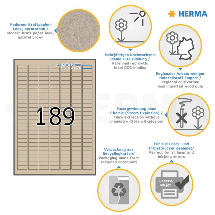 Herma etiket Silphie 24,4x10 kraftpapir (3780)