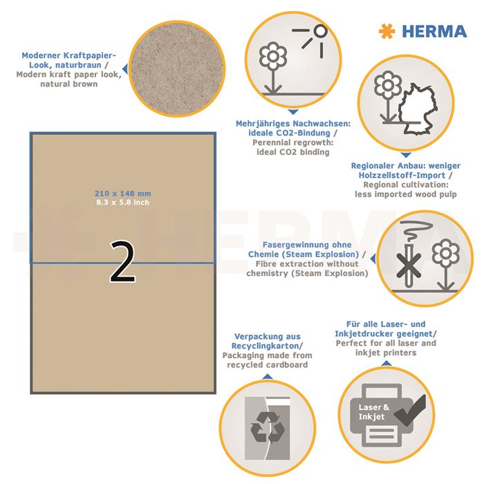 Herma etiket Silphie 210x148 kraftpapir (40)