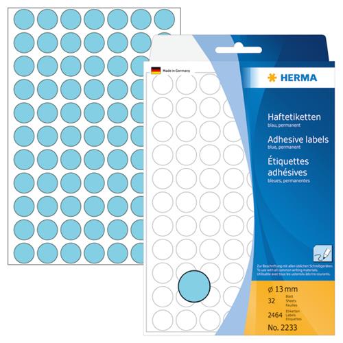 Herma etiket manuel ø13 blå (2464)