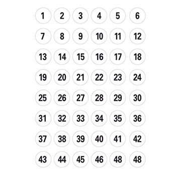 Herma etiket tal 1-240 ø12 sort/hvid