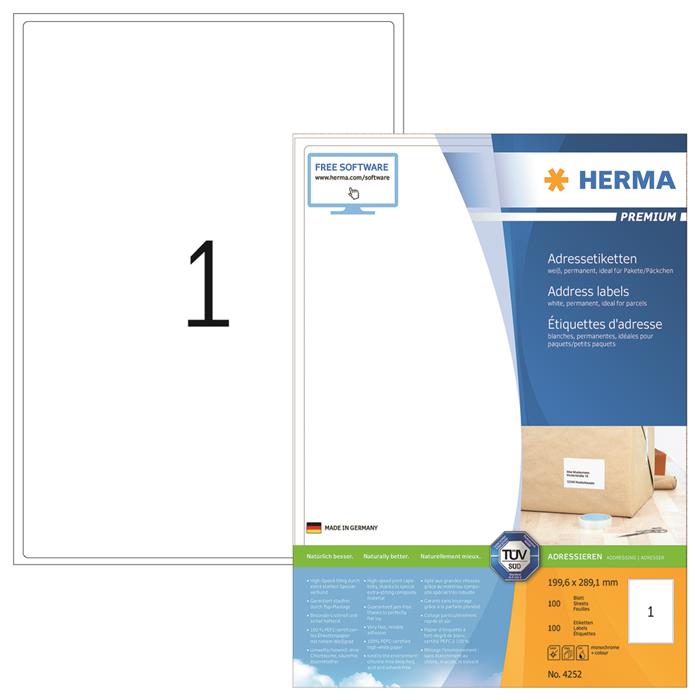 Herma etiket Premium A4 100 199,6x289,1 (100)