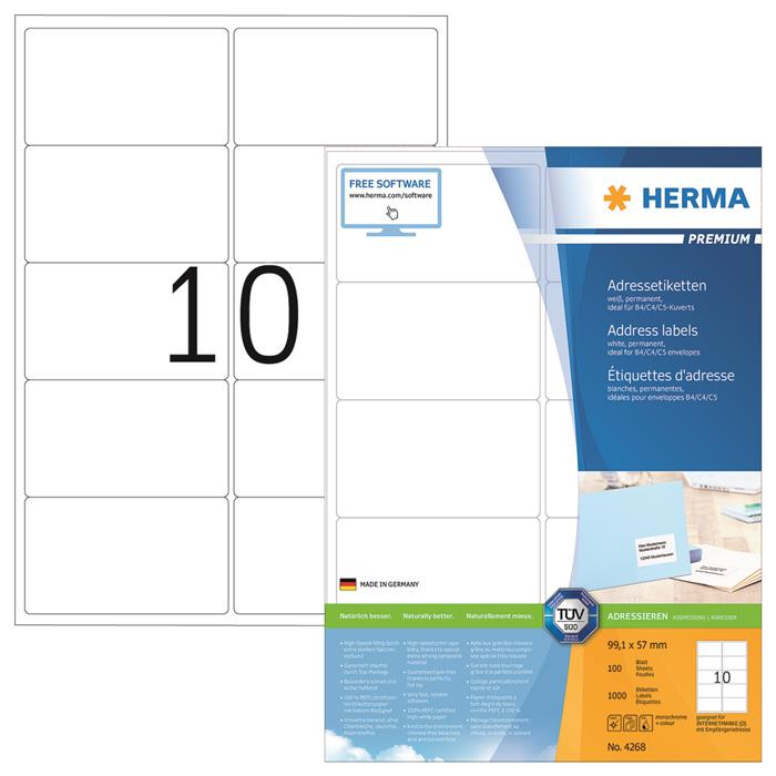 Herma etiket Premium A4 100 99,1x57,0 (1000)