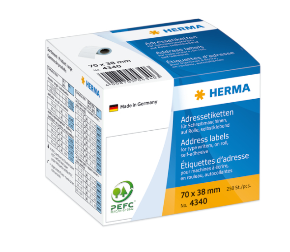 Herma etiket på rulle adresse 70x38 (250)