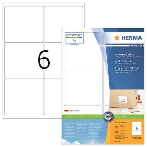 Herma etiket Premium A4 100 99,1x93,1 (600)