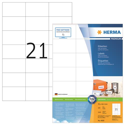 Herma etiket Premium A4 100 70x42,3 (2100)