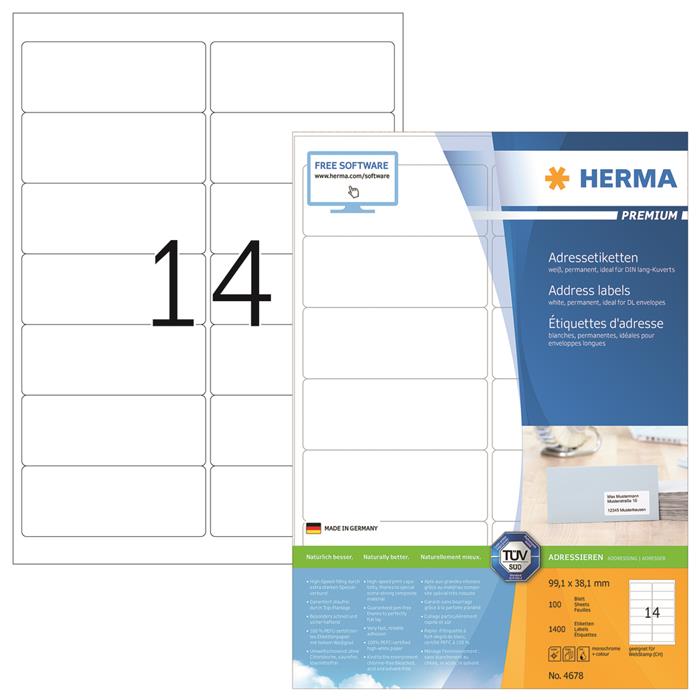 Herma etiket Premium A4 100 99,1x38,1 (1400)