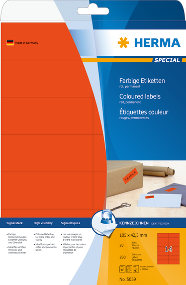 Herma etiket Special 105x42,3 rød (280)