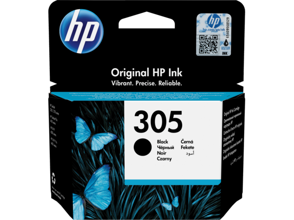 HP 305 black ink cartridge blistered