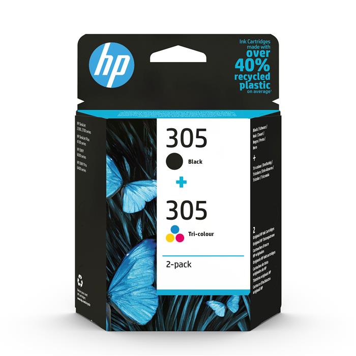 HP 305 tri color & black ink cartridge combo 2-pack