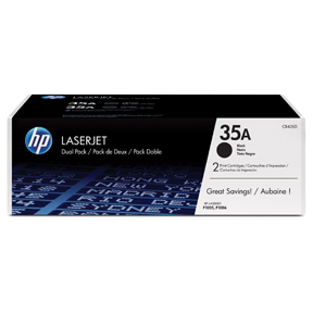 LaserJet 35A black toner, (2) dual-pack