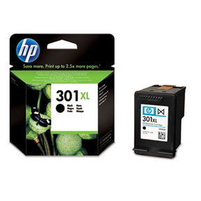 HP 301 XL black ink cartridge, blistered