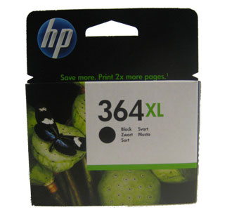 HP 364 XL black ink cartridge, blistered