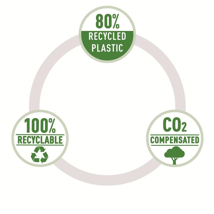 Arkivæske recycle PP A4 blå