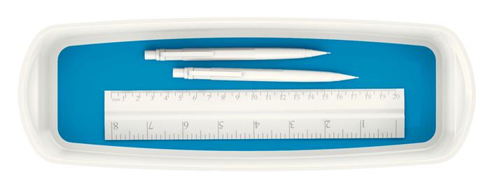 Opbevaringsbakke MyBox lang hvid/blå