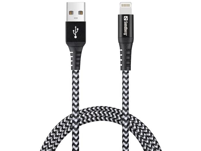 Sandberg USB-A to Lightning SURVIVOR, Black/White (1m)