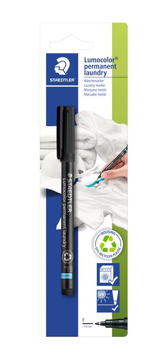 Marker Lumocolor Perm Textil 0,6mm sort blister