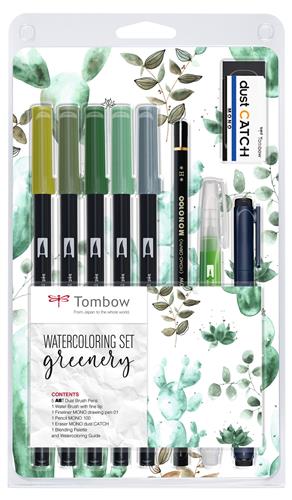 Marker Tombow ABT Dual Brush sæt Greenery (9)