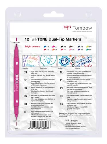 Marker Tombow TwinTone bright 0,3/0,8 (12)