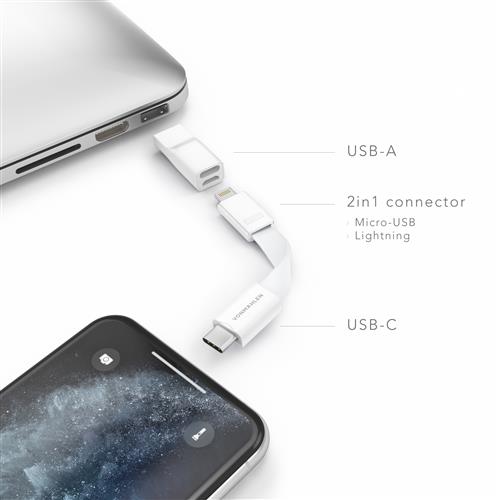 High Five - The 5-In-1 Charging Cable, White